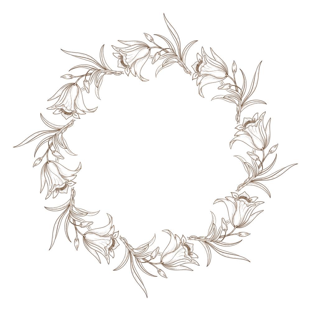 Floral Monogram Frame raster input