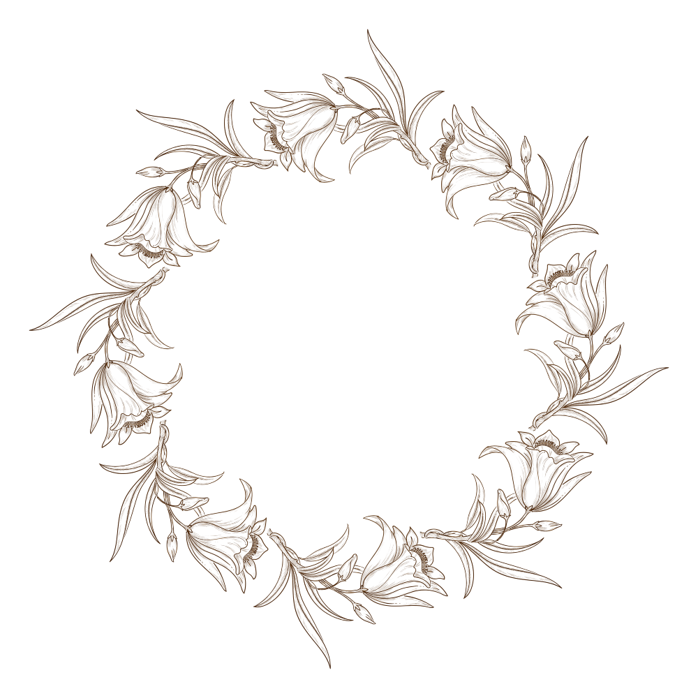 Floral Monogram Frame cut-ready vector